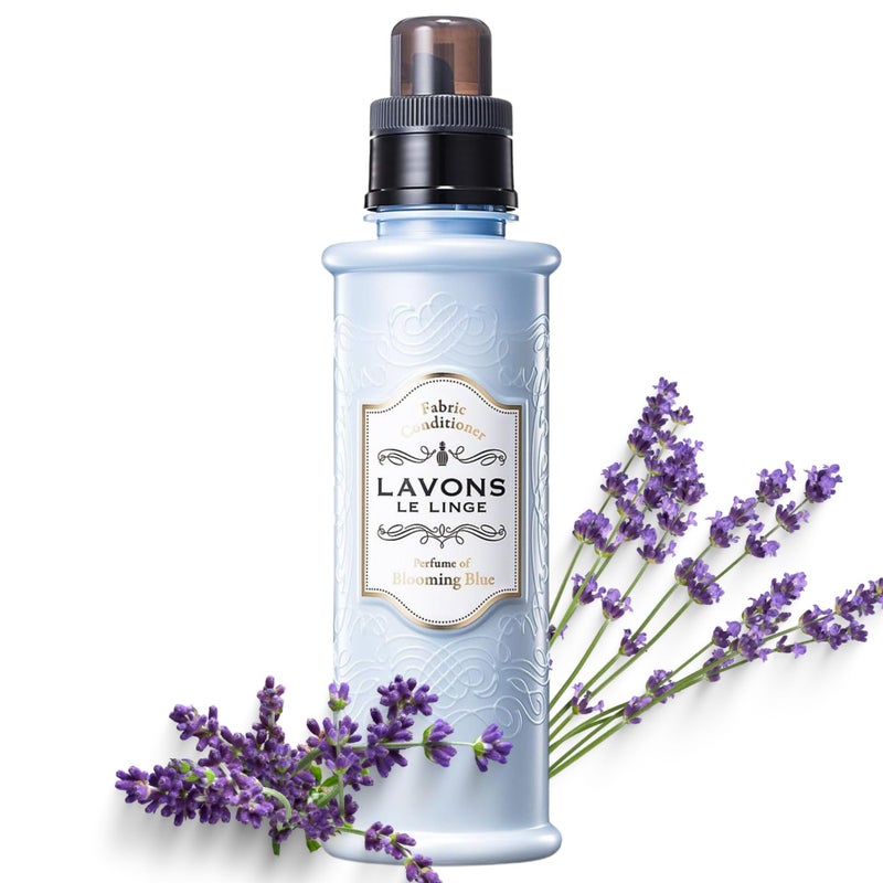 LAVONS Natural Fabric Conditioner for Sensitive Skin, Plant-Based Laundry Softener for Baby & Pet, Reduces Fabric Wrinkles, Long-Lasting Scent & Odor Control from Japan, BLUE BLOOMING, 20.3 Fl Oz - Image 1